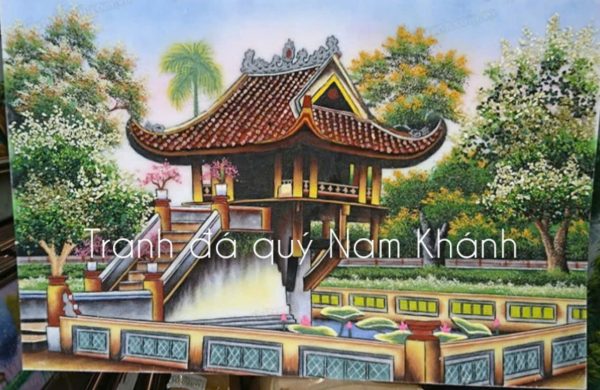 Tranh đá quý chùa một cột nghệ thuật