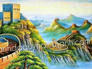 Tranh đá quý phong cảnh vạn lý trường thành