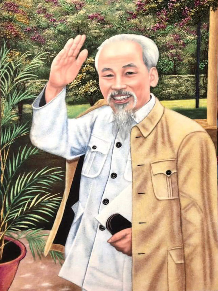 tranh đá quý chân dung Bác Hồ - ảnh minh họa 1