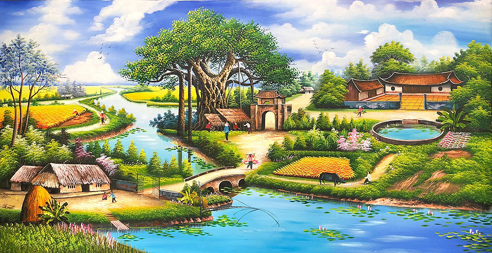 Tranh Sơn Dầu phong cảnh đồng quê tuyệt đẹp Tranh Sơn Dầu phong cảnh đồng quê tuyệt đẹp