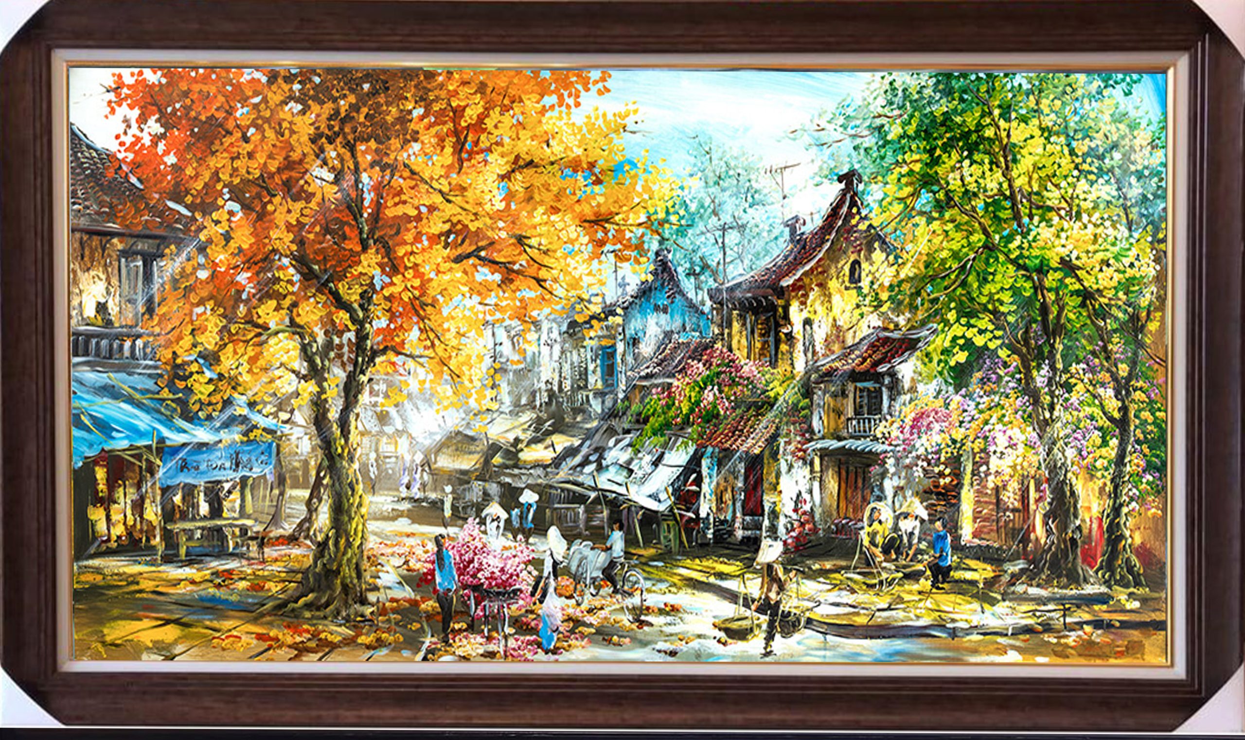 Tranh sơn dầu phố cổ (1)