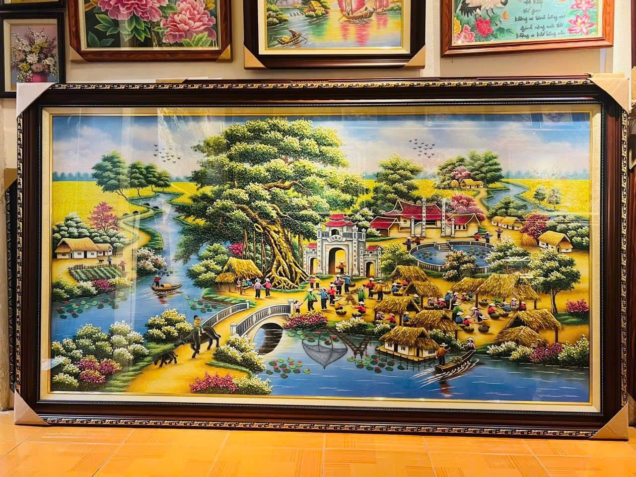 Tranh đá quý đồng quê tuyệt đẹp Tranh đá quý đồng quê tuyệt đẹp