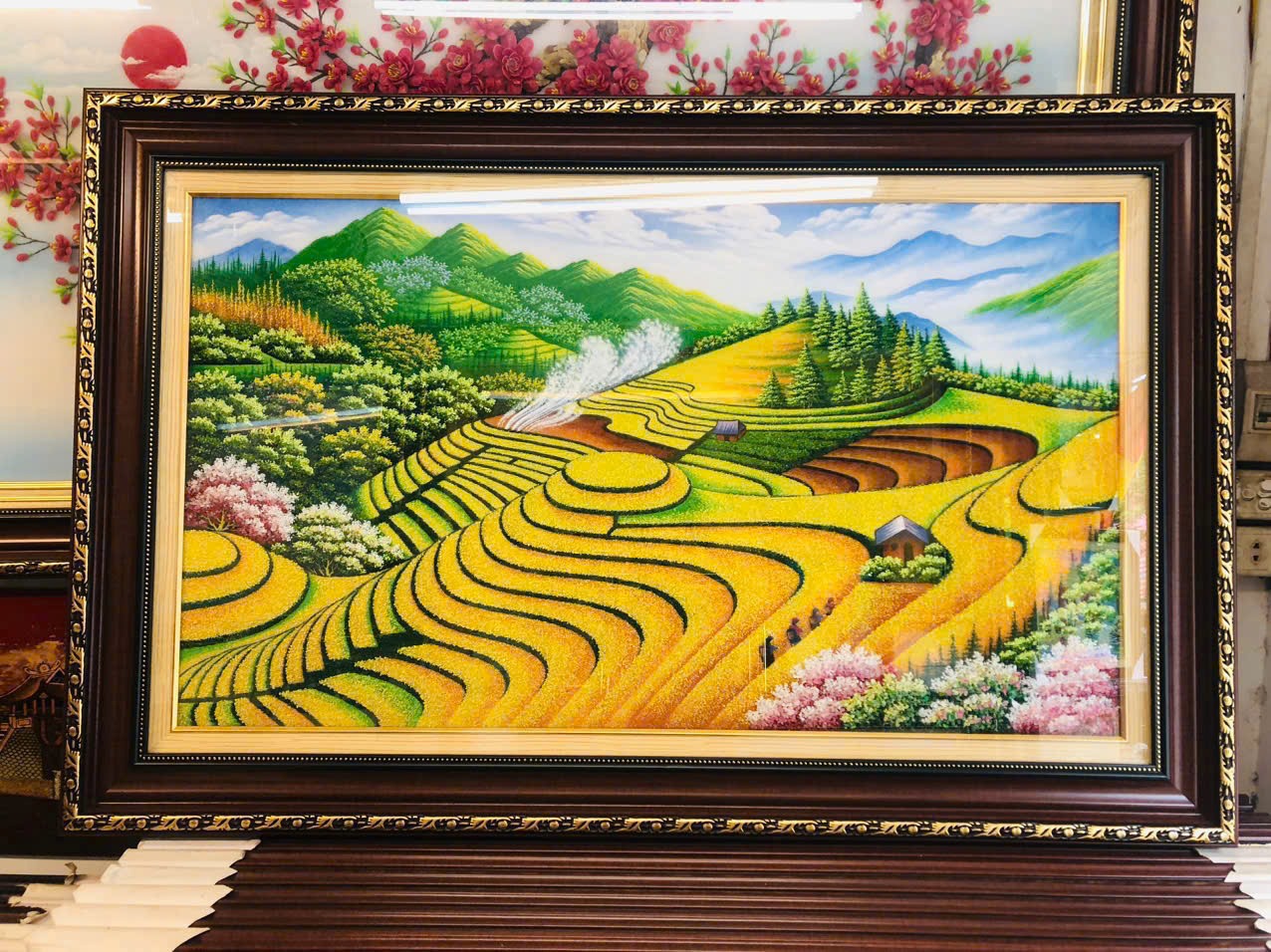 Tranh đá quý ruộng bậc thang tuyệt đẹp Tranh đá quý ruộng bậc thang tuyệt đẹp